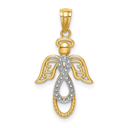 and Rhodium Infinity Angel Pendant - WBC
