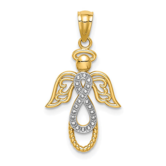 and Rhodium Infinity Angel Pendant - WBC