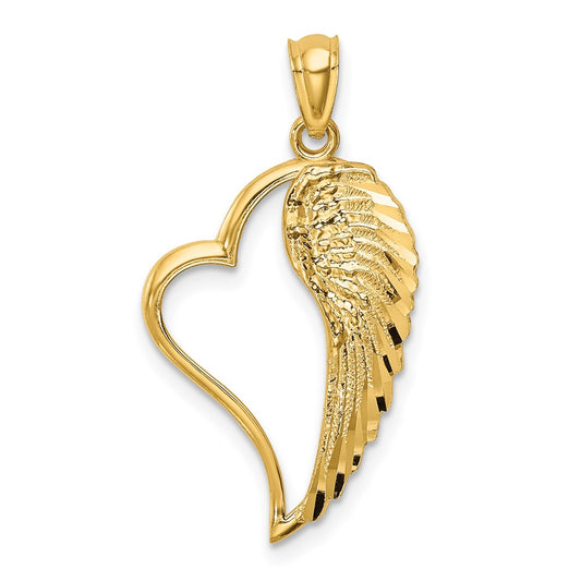 Polished Heart and Wing Pendant - WBC