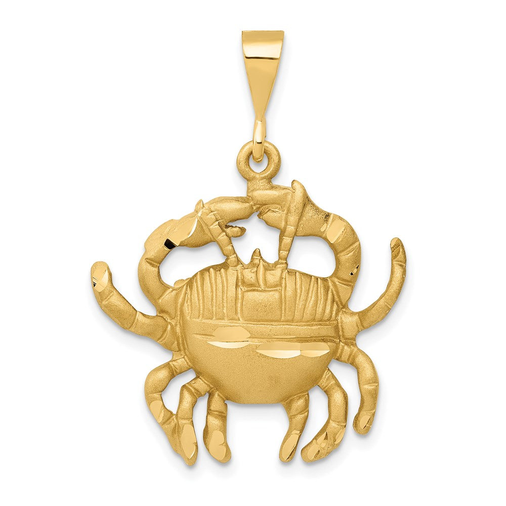 Satin Diamond-cut Cancer Zodiac Charm - WBC