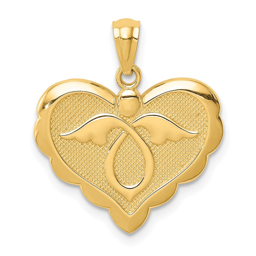 Angel in Heart Scalloped Edge Pendant - WBC