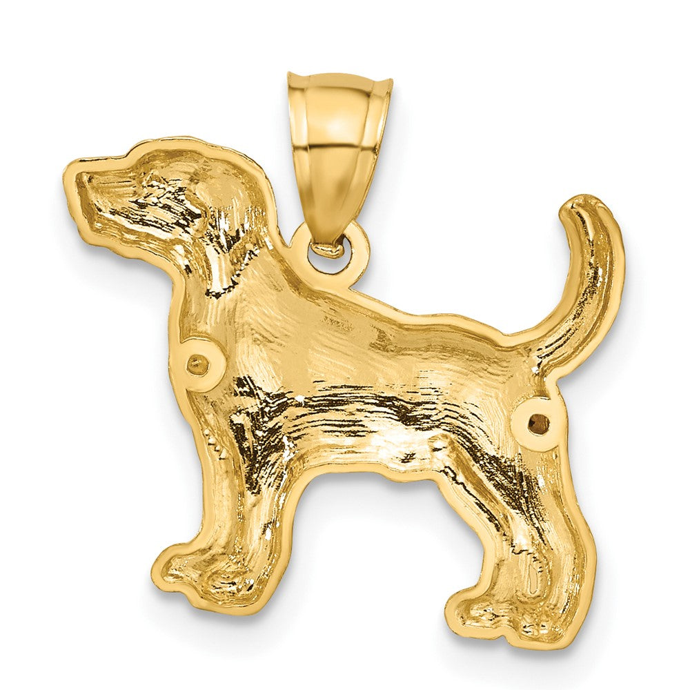 Satin Diamond-cut Beagle Dog Pendant - WBC