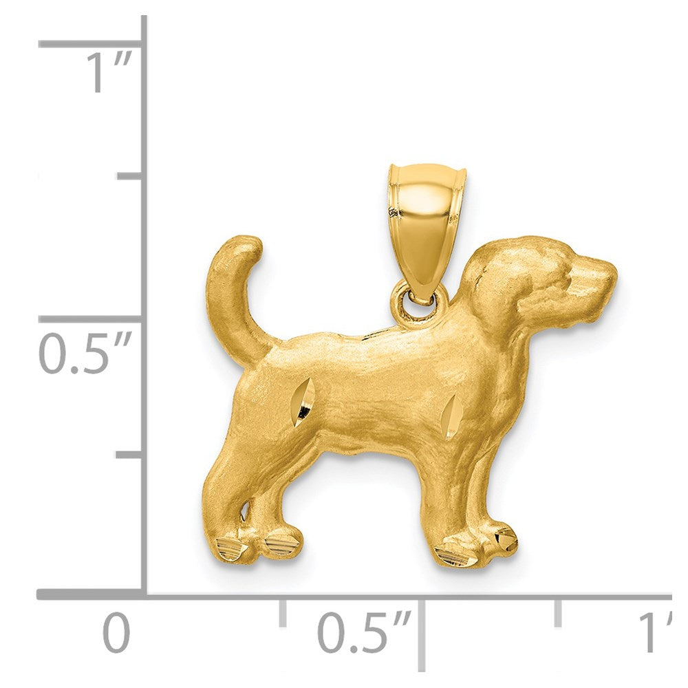 Satin Diamond-cut Beagle Dog Pendant - WBC