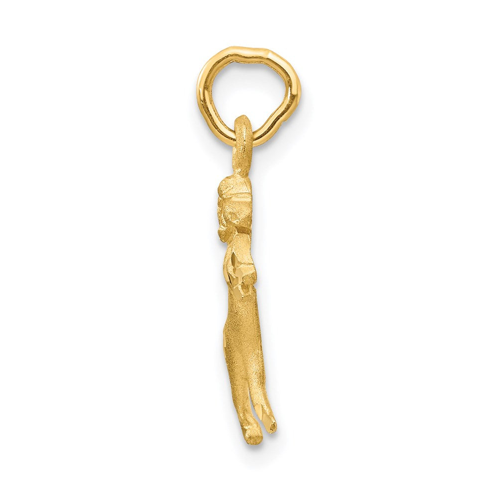 Satin Diamond-cut Aries Zodiac Charm - WBC