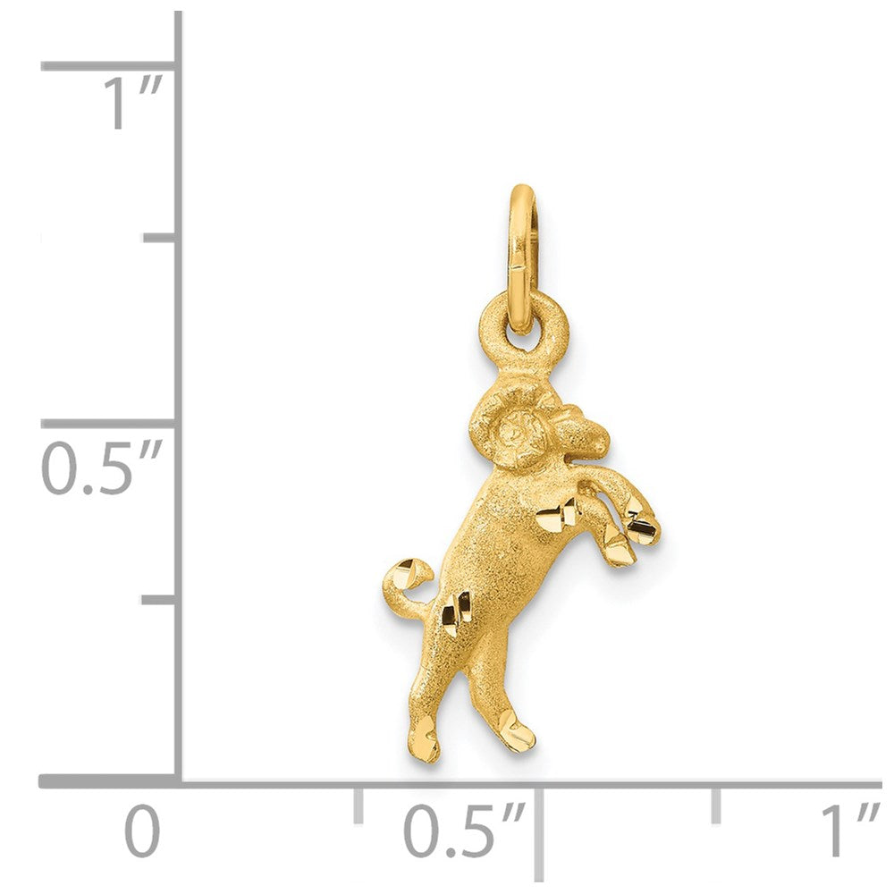 Satin Diamond-cut Aries Zodiac Charm - WBC