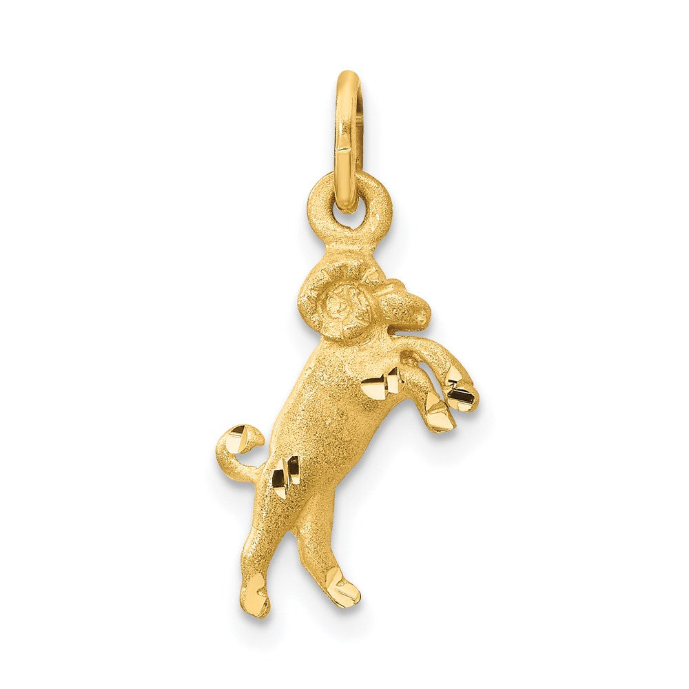 Satin Diamond-cut Aries Zodiac Charm - WBC