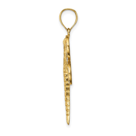 and Rhodium Diamond-cut Dragonfly Pendant - WBC