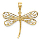 and Rhodium Diamond-cut Dragonfly Pendant - WBC