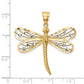 and Rhodium Diamond-cut Dragonfly Pendant - WBC