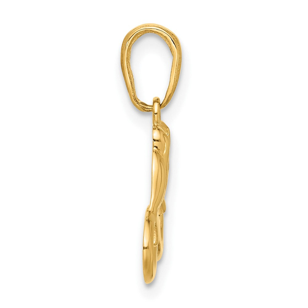 and Rhodium Diamond-cut Infinity Love Birds Pendant - WBC