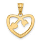 with Rhodium Diamond-cut Heart Arrow Pendant - WBC