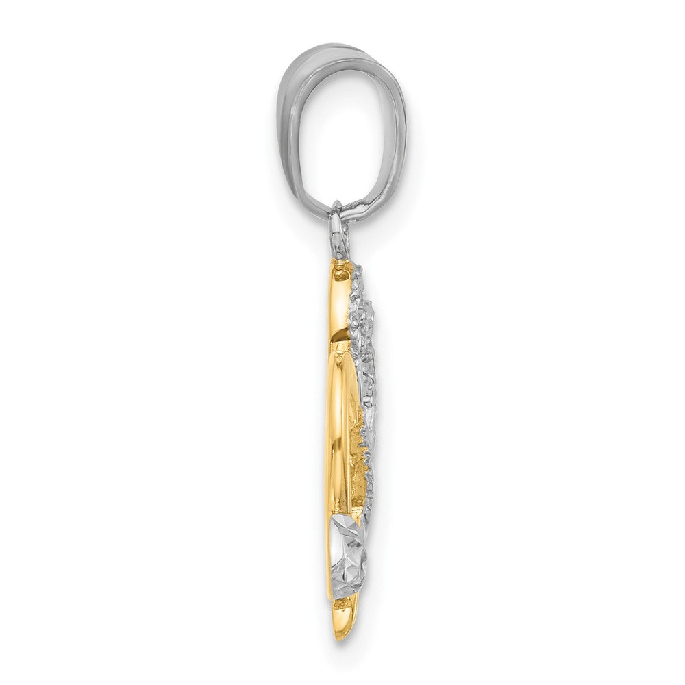 with Rhodium Diamond-cut Hearts and Arrow Pendant - WBC
