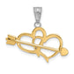 with Rhodium Diamond-cut Hearts and Arrow Pendant - WBC