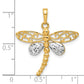 and Rhodium Polished and Diamond-cut Dragonfly Pendant - WBC