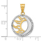 and Rhodium Diamond-cut Sun and Moon Pendant - WBC
