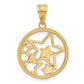 and Rhodium Diamond-cut Stars Pendant - WBC