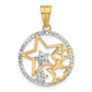 and Rhodium Diamond-cut Stars Pendant - WBC