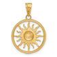 and Rhodium Diamond-cut Sun Pendant - WBC