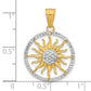 and Rhodium Diamond-cut Sun Pendant - WBC