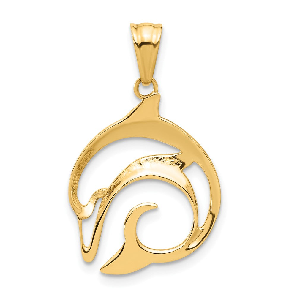 Polished Cut Out Dolphin Pendant - WBC