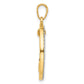 and Rhodium Diamond-cut Anchor Dangle in Circle Pendant - WBC
