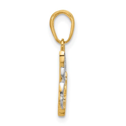 with Rhodium Diamond-cut Doves Pendant - WBC