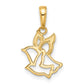 with Rhodium Diamond-cut Doves Pendant - WBC