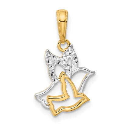 with Rhodium Diamond-cut Doves Pendant - WBC