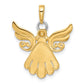 and Rhodium Diamond-cut Angel Pendant - WBC