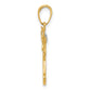 and Rhodium Cut-out Diamond-cut Angel Pendant - WBC
