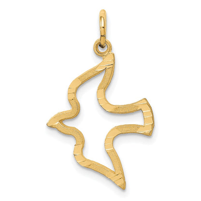 Satin and Diamond-Cut Dove Cut-out Charm - WBC