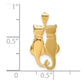 Satin and Polished Two Sitting Cats Pendant - WBC