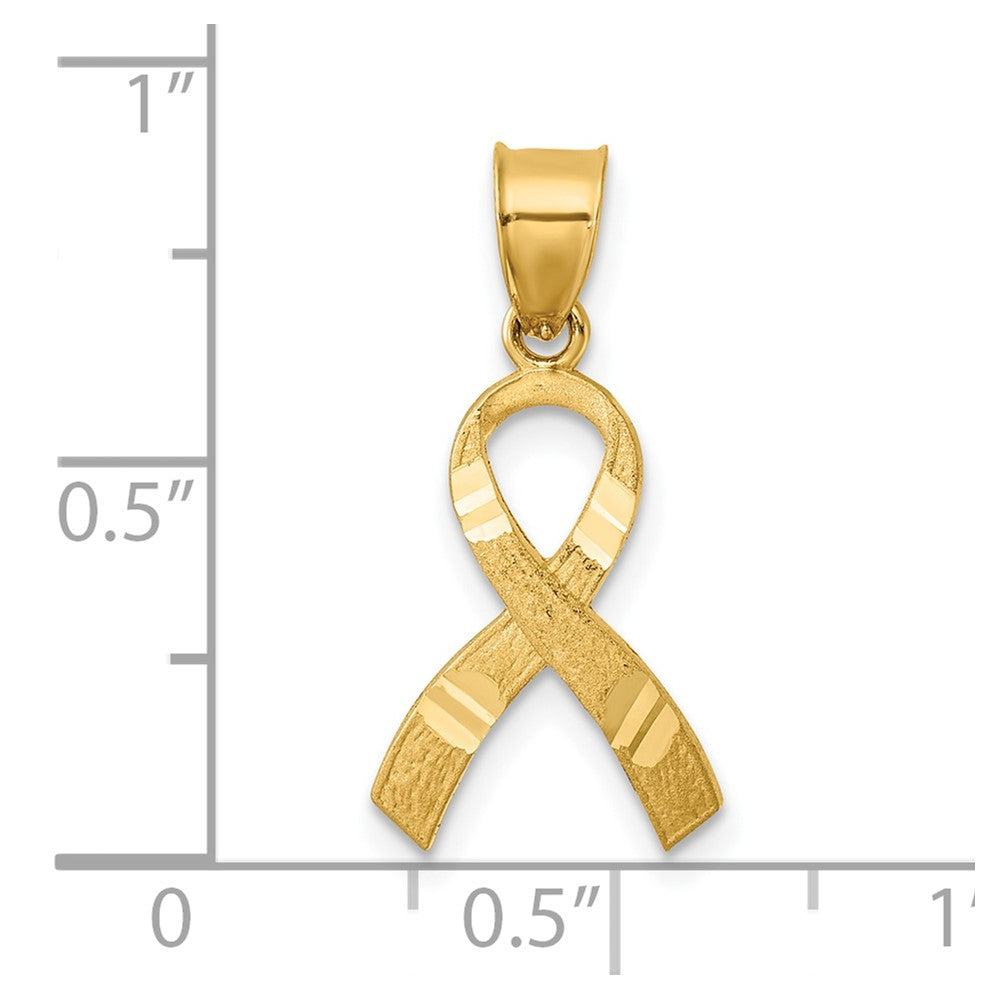 Diamond-cut Awareness Ribbon Pendant - WBC