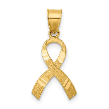 Diamond-cut Awareness Ribbon Pendant - WBC