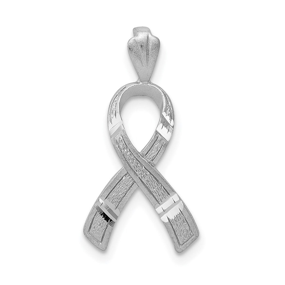 Diamond-cut Awareness Ribbon Pendant - WBC
