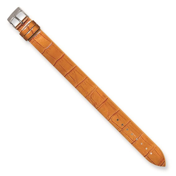 Moog Orange Alligator Texture Patent Finish Calf Lthr Watch Band