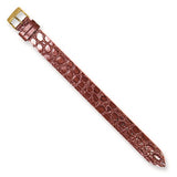 Moog Gld-pltd Chestnut Brn Croco Texture Polish Finish Calf Lthr Watch Band