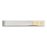 Chisel Stainless Steel Polished Yellow IP-plated Tie Bar / Money Clip