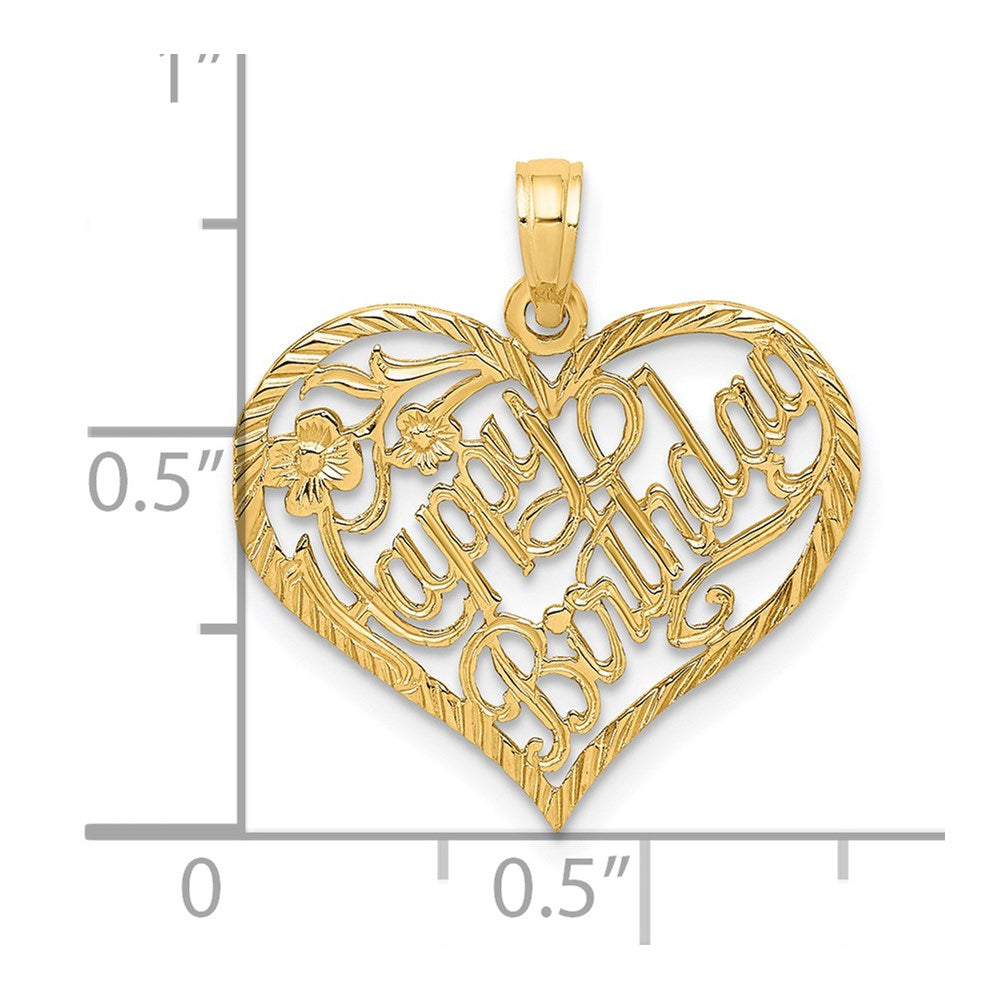 Solid HAPPY BIRTHDAY Heart Charm - WBC