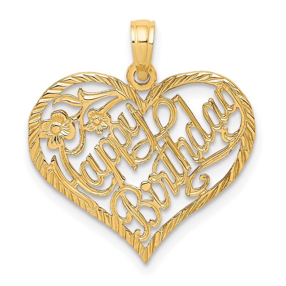Solid HAPPY BIRTHDAY Heart Charm - WBC