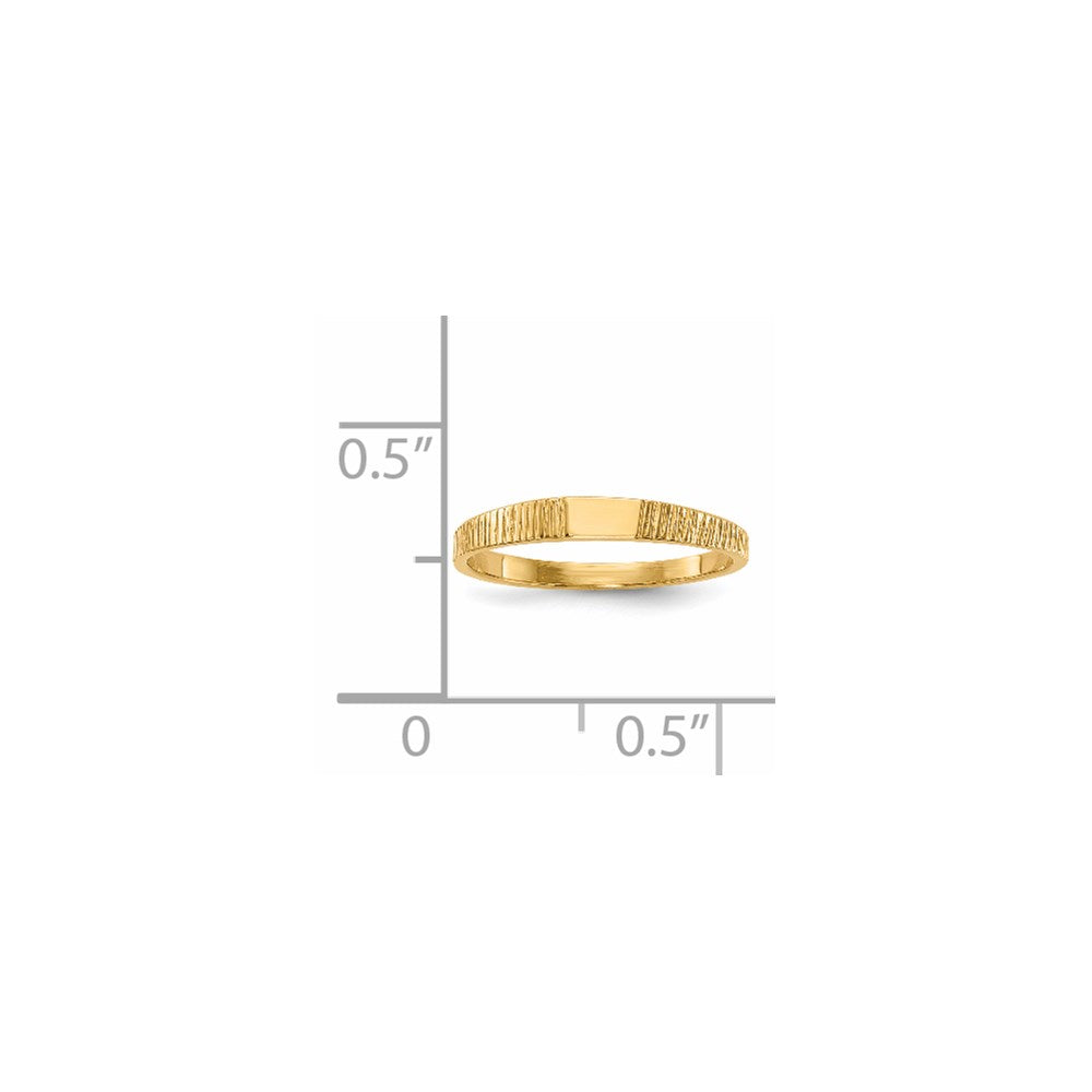 Polished and Ridged Closed Back Baby Rectangular Signet Ring - WBC