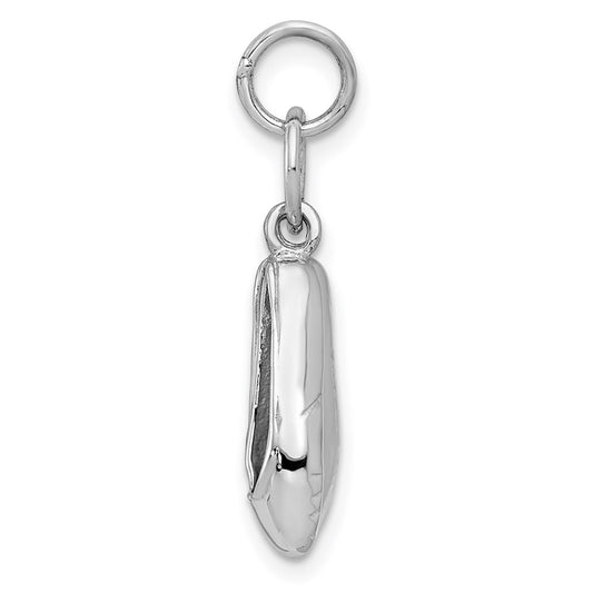 Solid Polished 3-D Moveable Ballet Slippers Charm - WBC