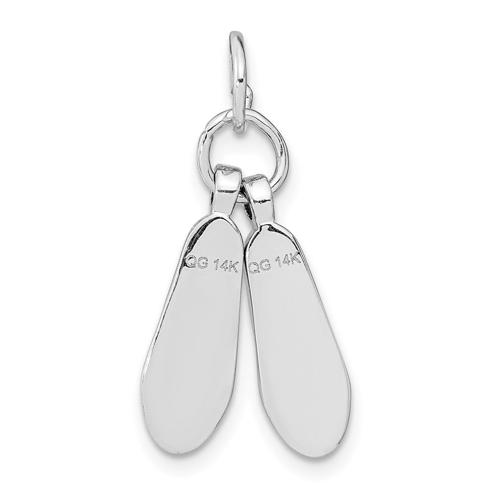 Solid Polished 3-D Moveable Ballet Slippers Charm - WBC