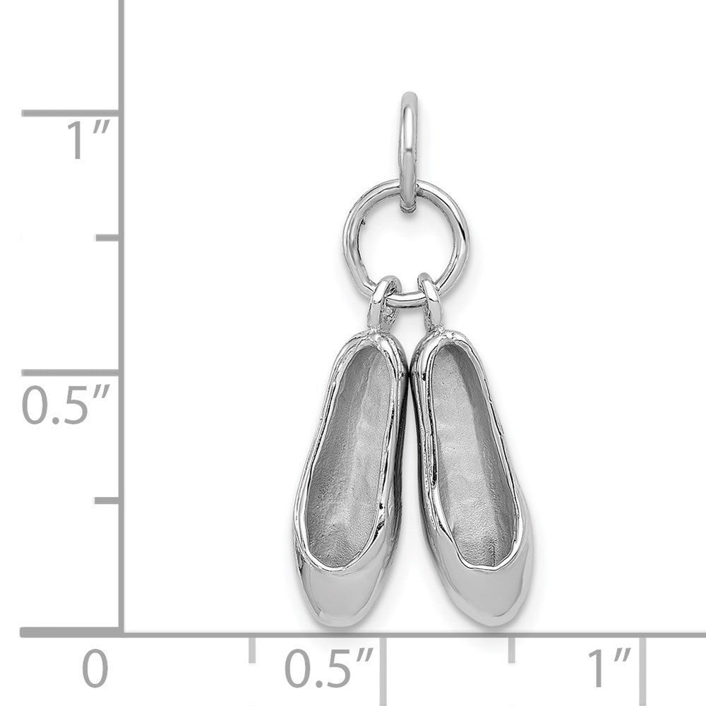 Solid Polished 3-D Moveable Ballet Slippers Charm - WBC