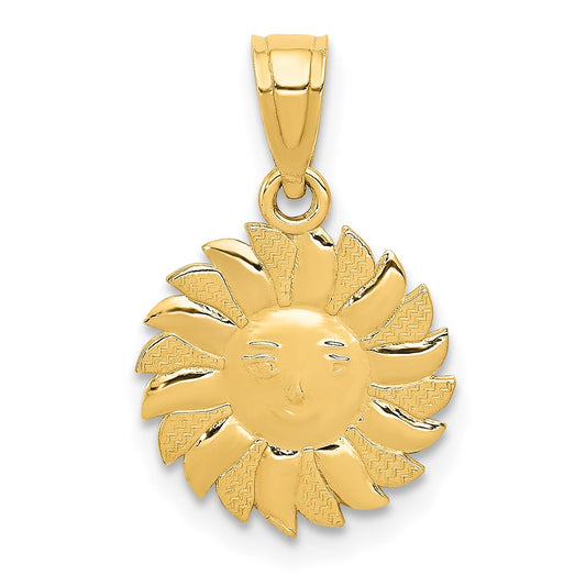 Polished Sun with Face Pendant - WBC