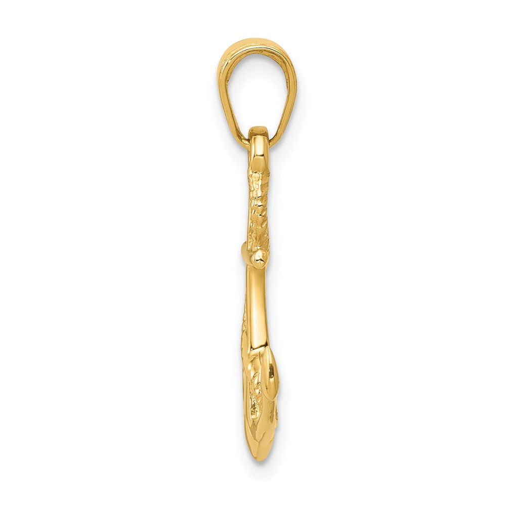 Solid Polished 3-D Anchor with Rope Pendant - WBC