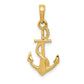 Solid Polished 3-D Anchor with Rope Pendant - WBC