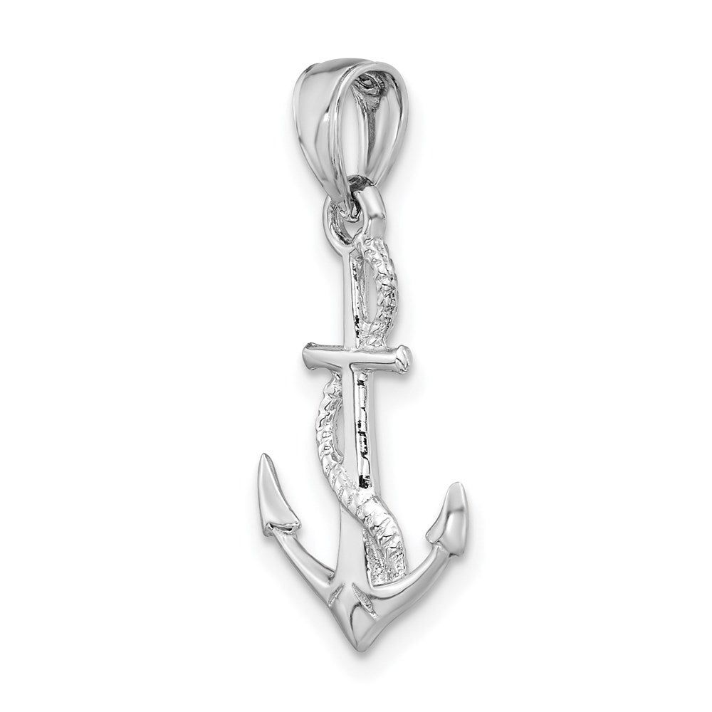Solid Polished 3-D Anchor with Rope Pendant - WBC