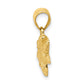 Solid Polished Open-Backed Crocodile Pendant - WBC