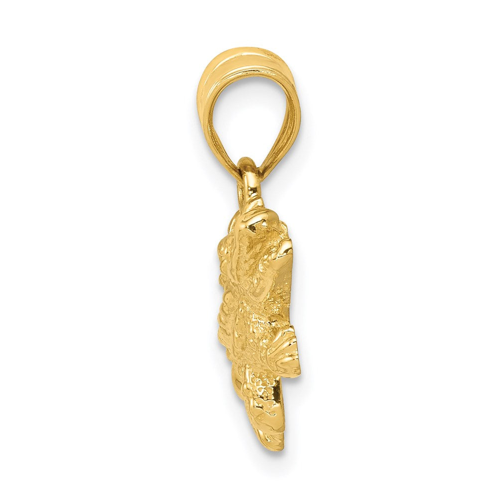 Solid Polished Open-Backed Crocodile Pendant - WBC